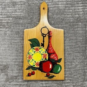 Vintage Decorative Wooden Cutting Board with Colorful Design MCM